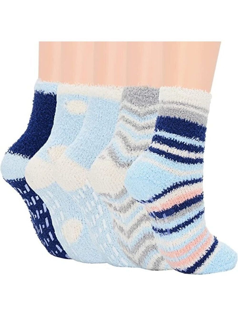 𝅺5 Pairs Luxury Soft Fluffy Fuzzy Socks Warm Winter Fall Thick Cozy Sleep NWT